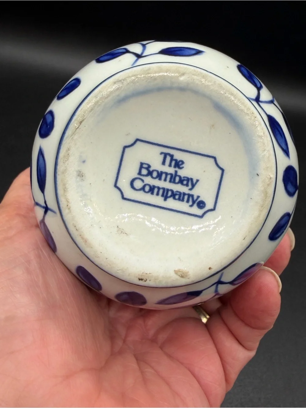 Vintage 1990's Bombay Company Blue And White Floral Bud Vase Chinoiserie 6”